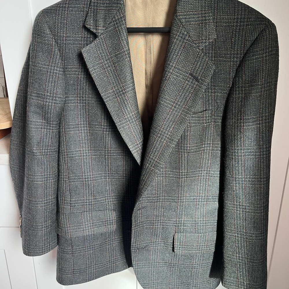 Christian Dior Monsieur Vintage 100% Pure Wool Plaid Jacket Blazer 34R* Made USA
